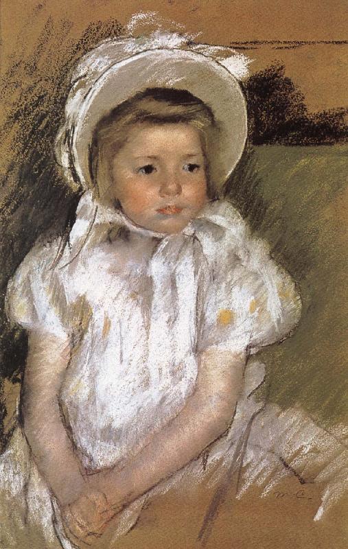 Mary Cassatt the girl wearing the white bonnet oil painting picture
